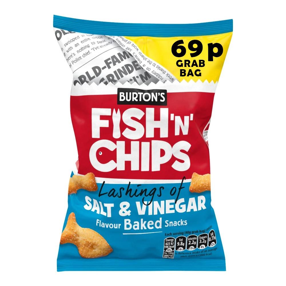 Fish N Chips Salt & Vinegar 30 x 40g PMP 69p